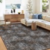 Area Rug Geometric Checkered Accent Rugs for Living Room, Bedroom, Non-Slip Low Pile Modern Abstract Rug - 2 of 4