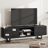 Industrial TV Stand for 80", Modern Entertainment Center with 2 Drawers, with Heavy Duty Leg and Open Storage, for Living Room - 3 of 4