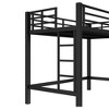TUYOHW Metal Loft Bunk Bed with Dual Ladders & Guardrails,Multiple Sizes Loft Bed Frame with Open Under-Bed Space for Dorms,Bedrooms,Black - 4 of 4