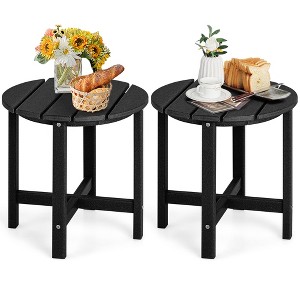 Tangkula 2PCS 18"Adirondack Side Table Weather Resistant HDPE Garden Patio - 1 of 4
