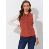 INSPIRE CHIC Women's Buttoned Sleeveless Faux Suede Utility Vest with Cargo Pocket - 4 of 4