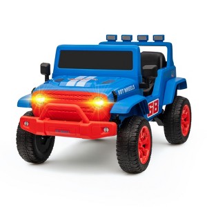Hot Wheels 12V Kids Ride-On Car – Rechargeable Battery, LED Headlights, Forward/Reverse, Press-Button Start, Contoured Seat - 1 of 4