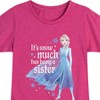 Girls' - Frozen 2 - Snow Much Fun Being A Sister Elsa Fitted Short Sleeve Graphic T-Shirt - 2 of 4