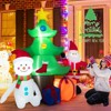 Tangkula 6.5FT Christmas Inflatable Tree Decoration Blow-up Xmas Tree w/ Santa Claus Snowman, Gift Boxes Built-in LED Lights Sandbag Stakes & Ropes - 4 of 4