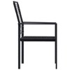 vidaXL Outdoor Garden Chairs, Set of 4, Black PVC Hollow Rattan, Heavy-Duty and Easy to Maintain with Comfortable Backrest - 3 of 4