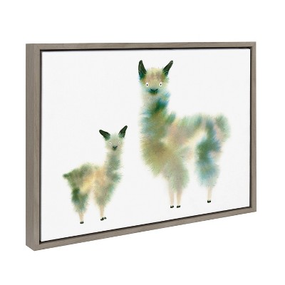 Kate & Laurel All Things Decor 18"x24" Sylvie Alpaca Fluffs Framed Canvas by Faryn Hughes Gray