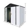 SEVOBAL Carports and Storage Sheds Outdoor Metal Garden Shed with Apex Roof Design for Tool and Equipment Storage, White, 70.1"*46.4"*75.6" - 3 of 4