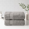 Vynxaria Silver Antimicrobial Cotton Bath Sheet 2 Piece Set - 2 of 4