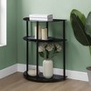 Breighton Home Designs2Go Classic Glass 3 Tier Half-Circle Entryway Hall Table in Black/Black - 2 of 4