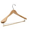 DEILSY Wide Shoulder Wooden Hangers Non Slip Pants Bar (6 Pack) - 4 of 4