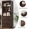 70" Tall Bookcase with Storage – Modern Wooden Deep Shelves (3-Tier Open + 3 Drawers), Organizer for Library/Office/Living Room - 3 of 4