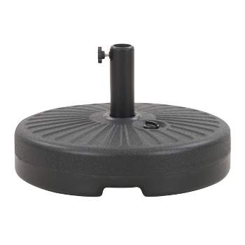 48.9lbs Umbrella Base, CorLiving, Steel-Lined, Weather-Resistant, Fillable, Universal Fit, Gray