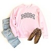 Simply Sage Market Embroidered Mom Varsity Outline Sweatshirt - S - Light Pink - 3 of 4