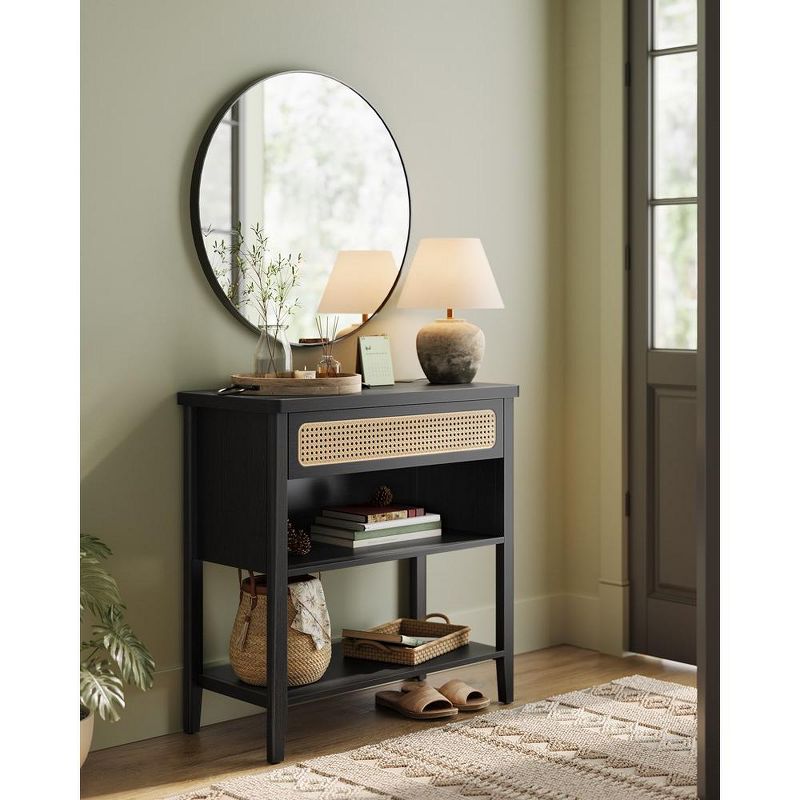 VASAGLE Console Table with Power Outlets, Entryway Table with Storage Shelf, Sofa Table with Drawer, Open Compartment, 3 of 9