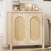 Mid Century Modern Sideboard Buffet with Rattan Doors - Retro Storage Cabinet with Adjustable Shelf - 2 of 4