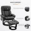 PU Leather Massage Recliner Chair with Ottoman, 10-Point Vibration Massage, Remote Control, and Swivel Wood Base - 3 of 4