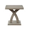 Vynxaria Jocelyn End Table ¨C Elegant Gray Design with Decorative Base and Adjustable Levelers - 2 of 4