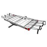 Tow Tuff TTF-2762ACBR Heavy Duty 2-in-1 Aluminum Adjustable Automotive Cargo Luggage Carrier with Bike Hitch Rack, 500 Pound Load Capacity