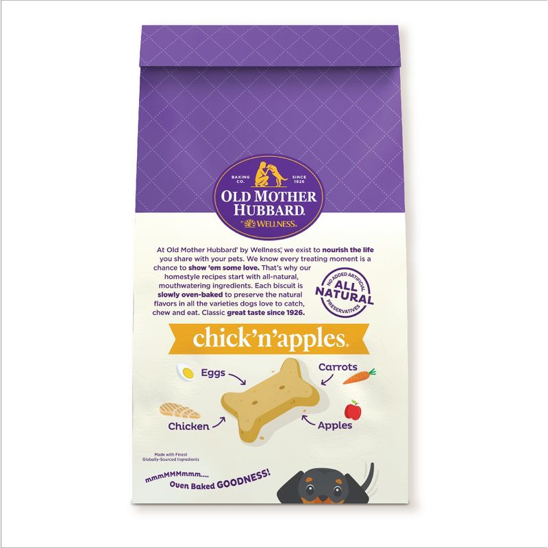 Old Mother Hubbard by Wellness Wheat Free Classic Crunchy CHICK'N' Apple with Chicken and Carrot Biscuits Mini Oven Baked Dog Treats, 3 of 7