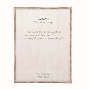 Transpac Wood 32.25 in. Brown Harvest Framed Fall Blessing Decor - 1 of 2