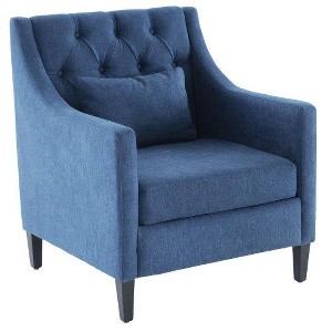 SYFERLORY Living Room Chairs, Accent Armchair with lumbar pillow, Elegant Bedroom Reading Chair, Mid-Century Design, Blue - 1 of 1