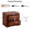 Sapphtopaz Retro Nightstand with Storage Drawer Wood Diamond Shaped Side Table with Silver Metal Handle Storage Closet for Bedroom,Living Room - 3 of 4