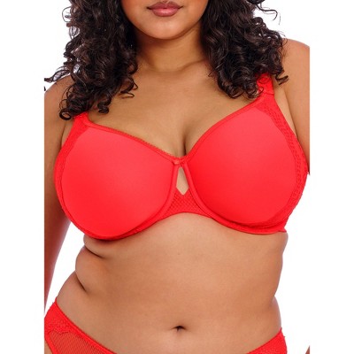 Curvy Couture Women's Solid Sheer Mesh Full Coverage Unlined Underwire Bra  Crantastic 42H