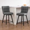 Bekrvio 26" Swivel Counter Height Bar Stools Set of 2,Modern Faux Leather Upholstered with Back,Counter Stool Chairs for Kitchen Island - 3 of 4
