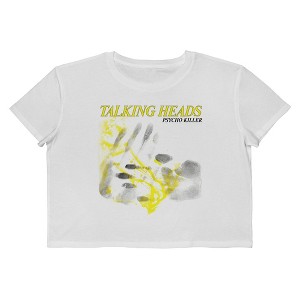 Talking Heads Women's Psycho Killer Hand Short Sleeve Graphic Cotton Cropped Loose T-shirt - 1 of 3