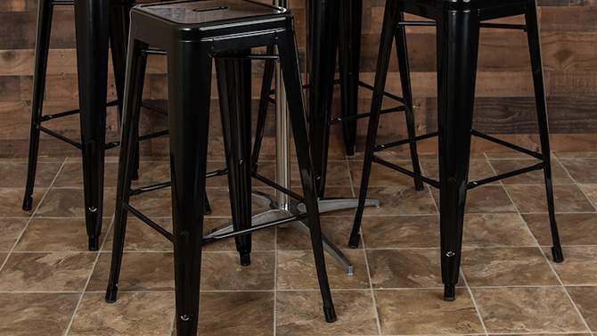 Emma and Oliver 4 Pack 30" High Metal Indoor Bar Stool - Stackable Stool, 2 of 14, play video