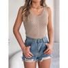 Coolmee Women's Summer Vests Crochet Knit Sleeveless Sweater Round Neck Hollow Out Knit Tank Tops Casual Vacation Cami Tops L Khaki - 3 of 4