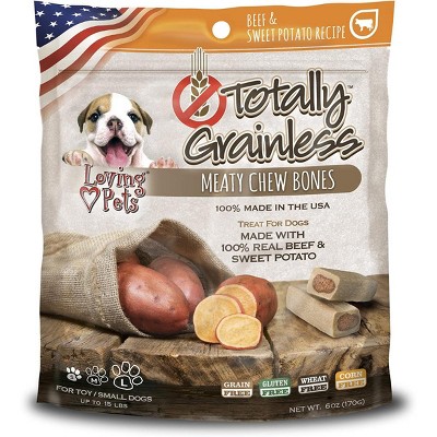 Loving Pets Totally Grainless Small Beef & Sweet Potato Chewy Bones (6 oz Pack)