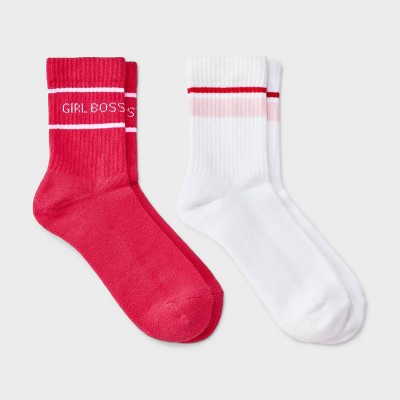 Women’s Cushioned Ribbed 2pk Mid Crew Socks – 4-10