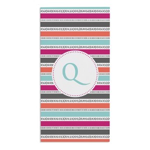 Personalization Mall Hot Pink Pattern Initial Beach Towel - 1 of 2