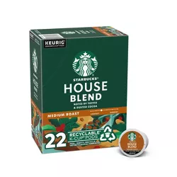 Starbucks Medium Roast K-Cup Coffee Pods — House Blend for Keurig Brewers — 1 box (22 pods)