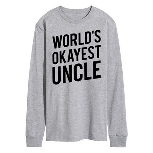 Men's - Instant Message - World's Okayest Uncle Long Sleeve Graphic T-Shirt - 1 of 4