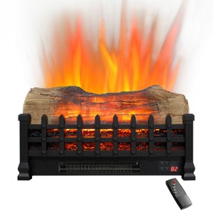 SEVOBAL Indoor Fireplaces 20 inch Electric Fireplace 3D Log set insert, Free Standing Fireplace Heater for Indoor, Black, 20"*8"*15" - 1 of 4