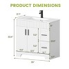 EROMMY 36" Single Bathroom Vanity With Ceramic Top And Faucet, Bathroom Vanity With Drawers And Cabinet - 3 of 4