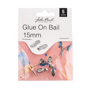 John Bead Must Have Findings Metal Silver 15mm Glue On Bail, 5 Pieces - 1 of 1