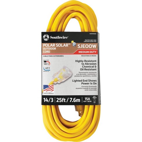 Southwire 25 Ft. 14/3 Cold Weather Extension Cord 1487sw0002 : Target