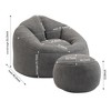 QingMoon Bean Bag Sofa Chair,High Pressure Foam Bean Bag Chair,Gaming Bean Bag Chair And Lazy Sofa With Footrest For Living Room,Bedroom - 3 of 4