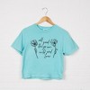 Simply Sage Market Women's Wild and Free Flowers Short Sleeve Relaxed Fit Cropped Tee - 3 of 4
