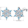 Sterling Silver Snowflake Stud Earrings with CZ, Hypoallergenic Jewelry. - 3 of 4
