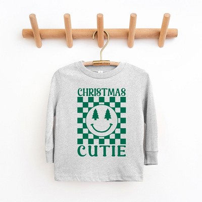 The Juniper Shop Christmas Cutie Checkered Youth Long Sleeve Tee