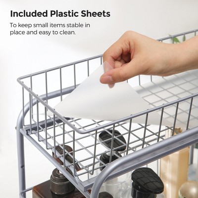 LEDREM 2-Tier Under Sink Organizer, Bathroom Kitchen Storage, 2 Sliding Baskets, Stackable, Black — фото 7