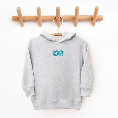 The Juniper Shop Embroidered Choose Happy Smiley Face Toddler Graphic Hoodie