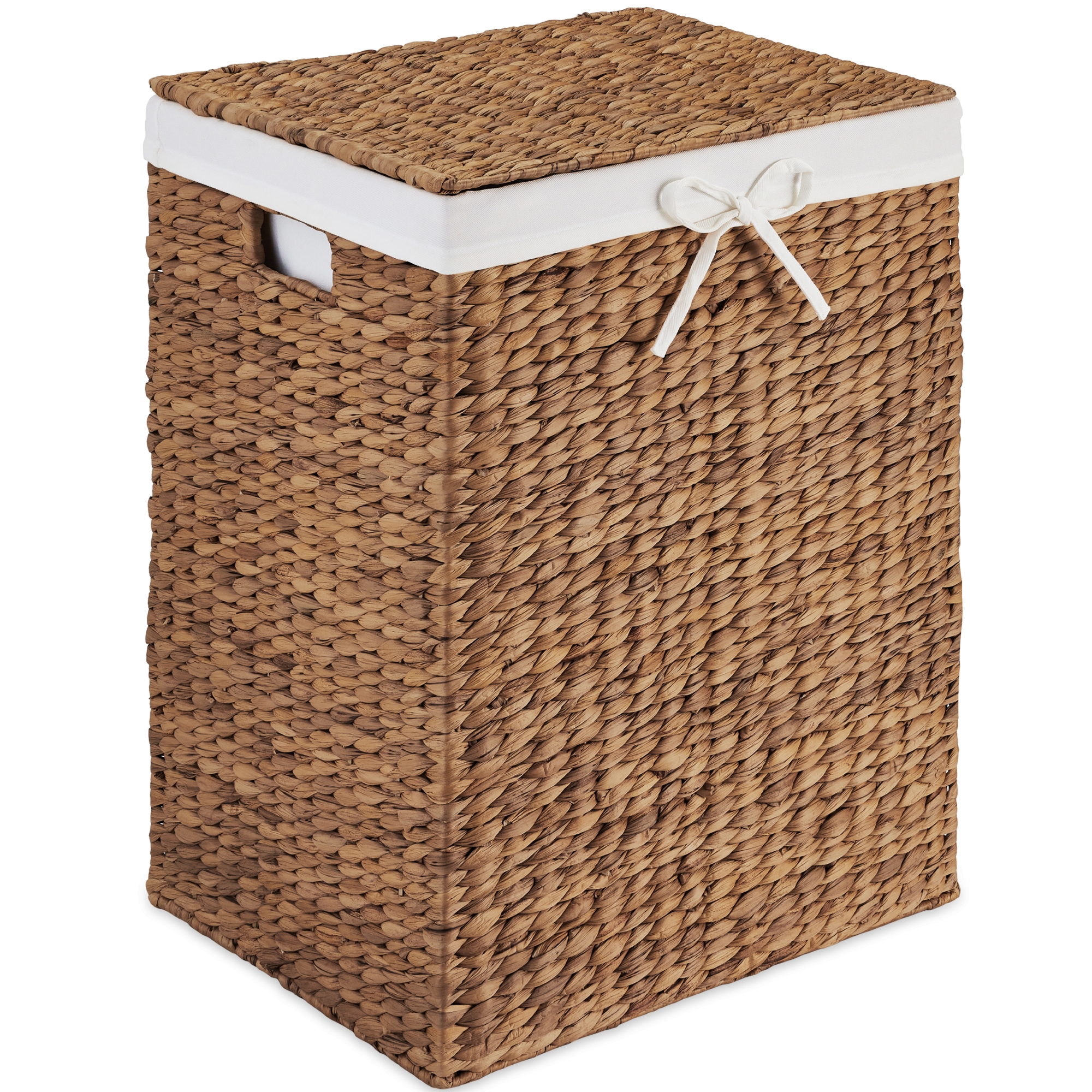 Best Choice Products Large Laundry Hamper w/Lid, Handwoven Laundry Basket, w/ Removable Liner & Handles - Chestnut