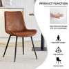PAGED Dining Chairs Set of 4, Modern Kitchen Chair with Metal Legs and Curved Widened Seat, PU Leather Living Room Chair for Dining Room - 4 of 4