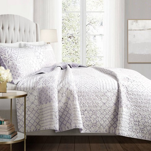 King 3pc Monique Quilt Sham Set Lavender Lush Dcor Target