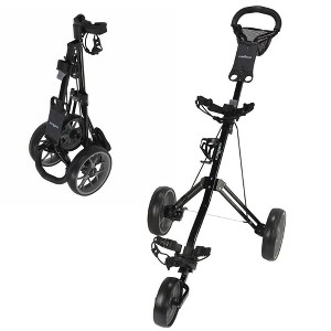 Caddymatic Golf Pro Lite 3 Wheel Golf Cart Black/Gray - 1 of 3